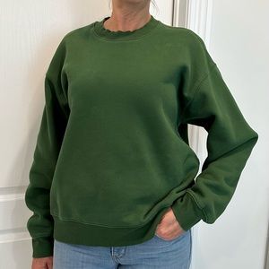 Aritzia TNA Cozy Fleece Perfect Crew Sweatshirt - Juniper Green